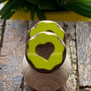 Heart Glass Beads - Heart Beads - Czech Glass Beads - Czech Beads - Czech Heart Beads - 21mm - 2 pcs