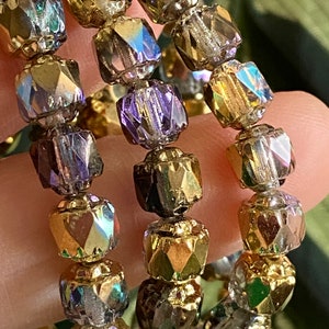 Czech glass beads - Cathedral beads - Crown beads - New czech beads - Fire polish beads - Choose your size
