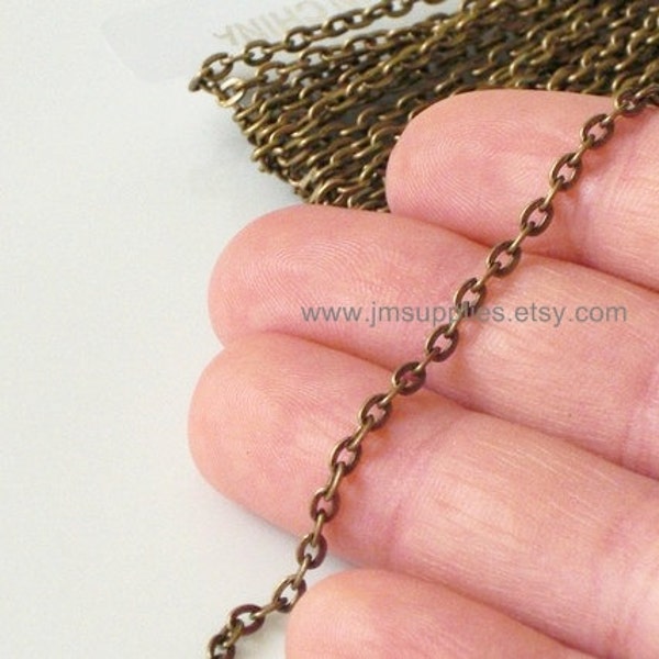 15 Feet Chain Antiqued Brass 3x2mm