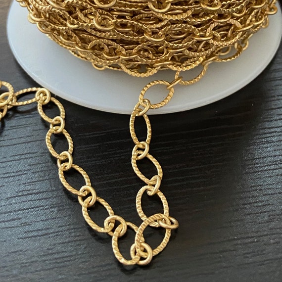 Matt Gold Chain Matte Gold Chain Gold Chain Cable Gold Chain Fancy Chain | Etsy