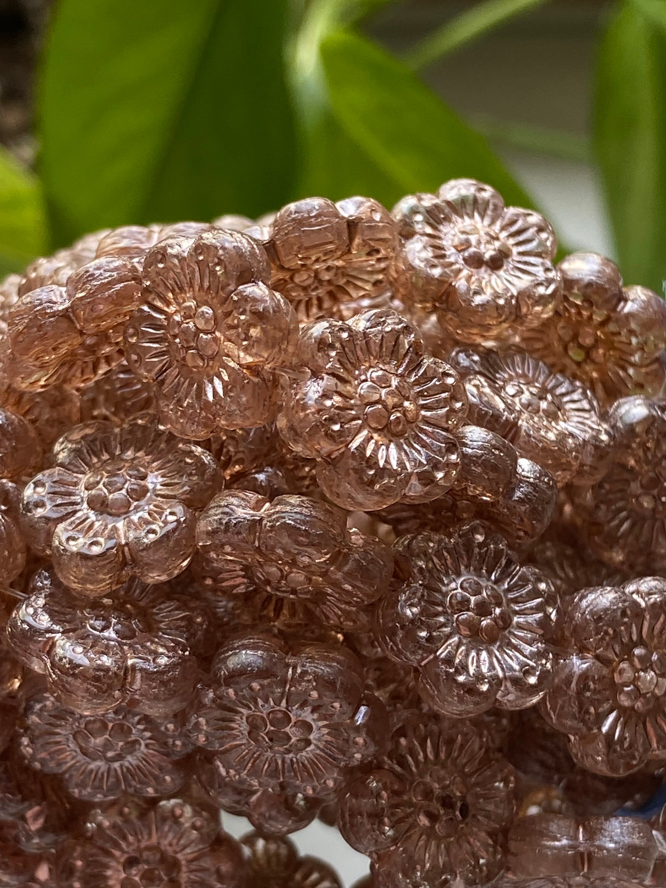 Flower Beads - Glass Flower Beads - Czech Glass Flower Beads - Czech Flower Beads - Wild Rose Beads - 14mm - 6pcs