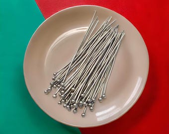 Antique Silver Ball Headpin - Antique Silver Headpin - Matte Silver Headpins