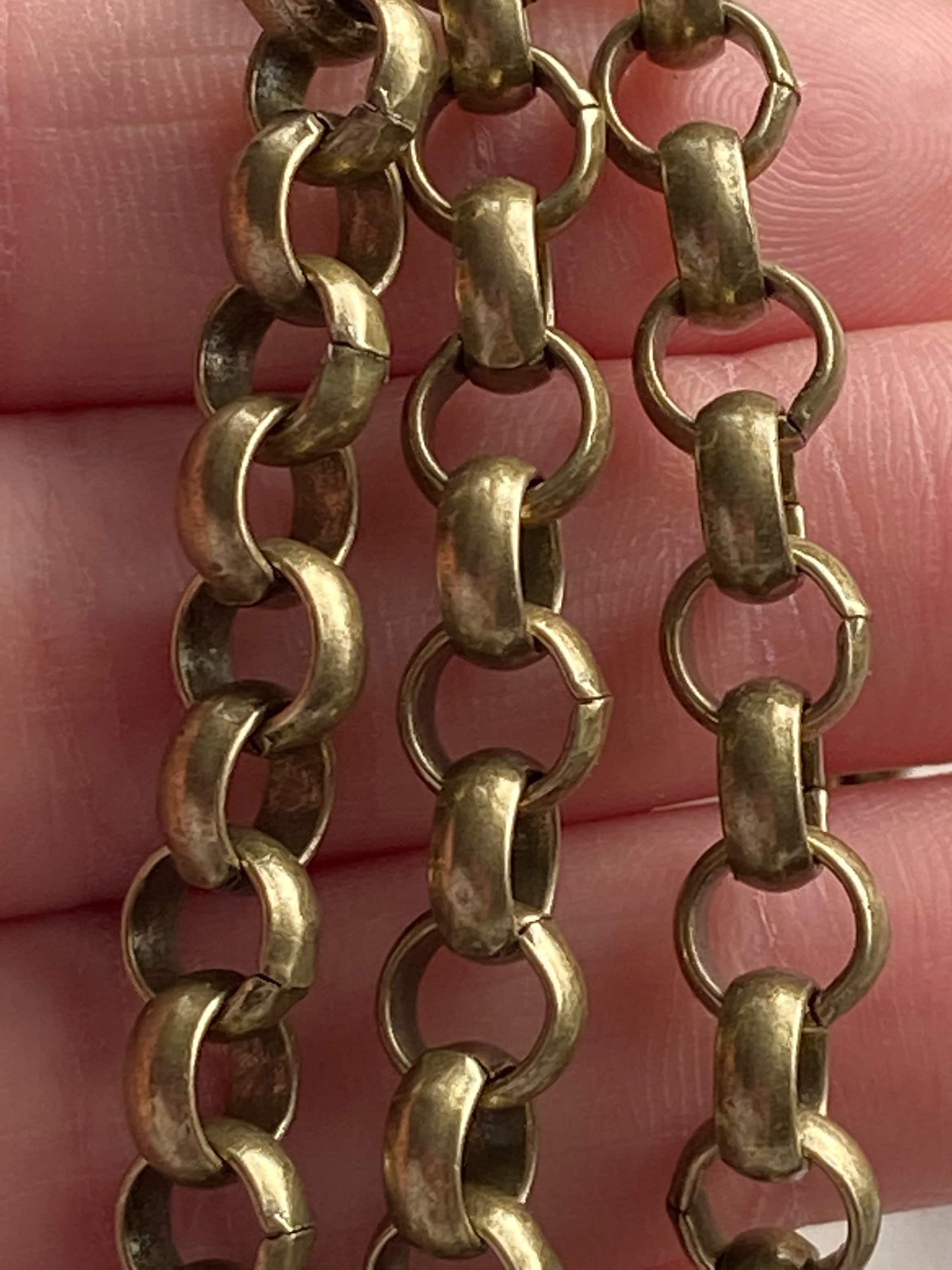 Antiqued brass rollo chain Brass chain Brass rollo chain Etsy