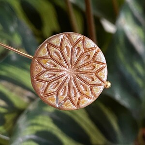 Czech Glass Beads - Flower Beads - Focal Beads - Star Flower Bead - Coin Beads - 18mm - 6 pcs