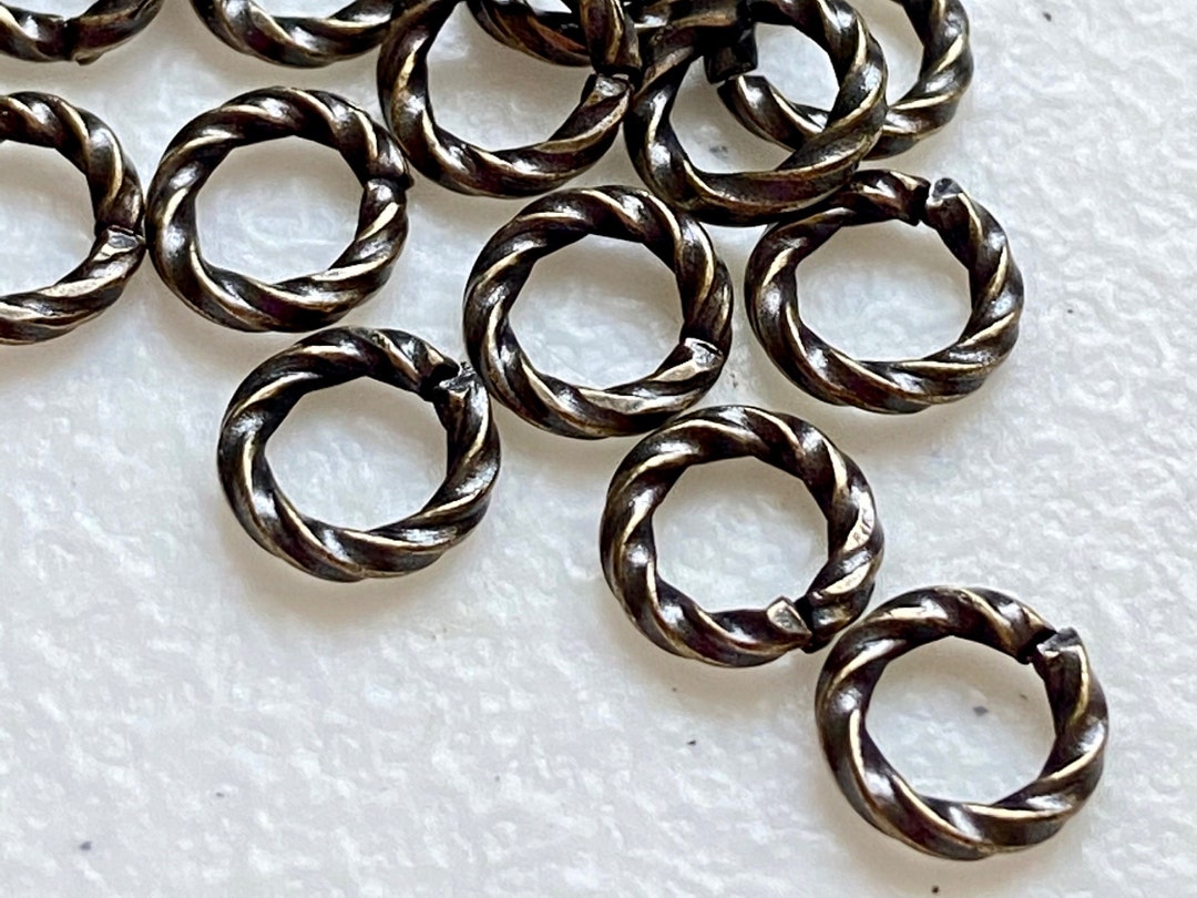 Antique Brass Jump Rings Fancy Jump Rings Twisted Jump Etsy