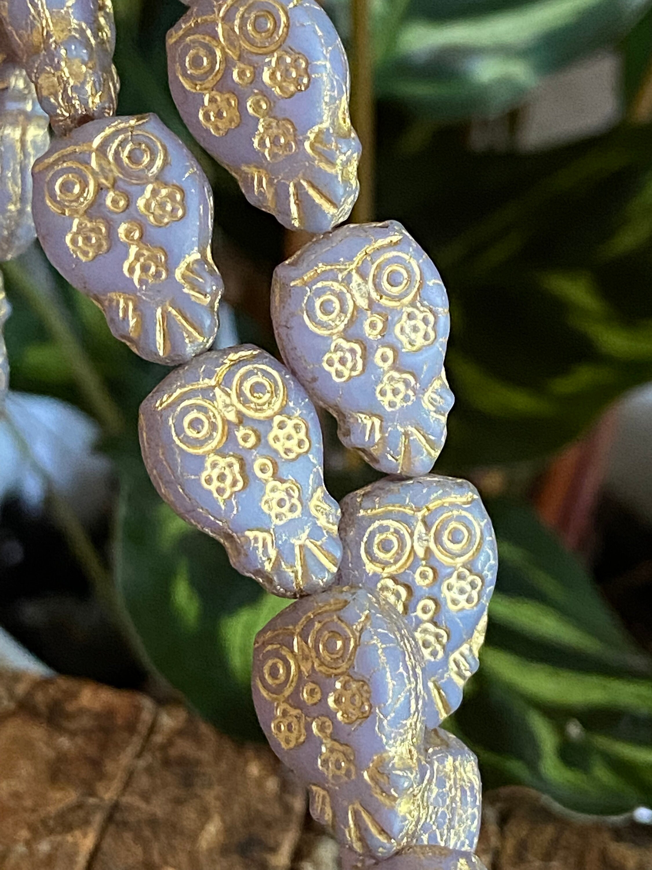 Owl Beads - Czech Beads - Czech Glass Beads - Animal Beads - Owl Pendant - Czech Glass Owl - Czech B