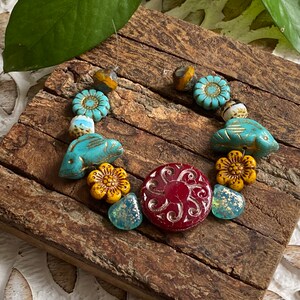 Czech Glass Bead Mix - Pressed Beads - Czech Glass Flower Beads - Table Cut Beads