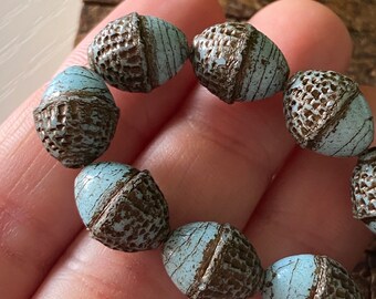 Acorn Beads - Fall Beads - Czech Glass Beads - 10x12mm - 8pcs