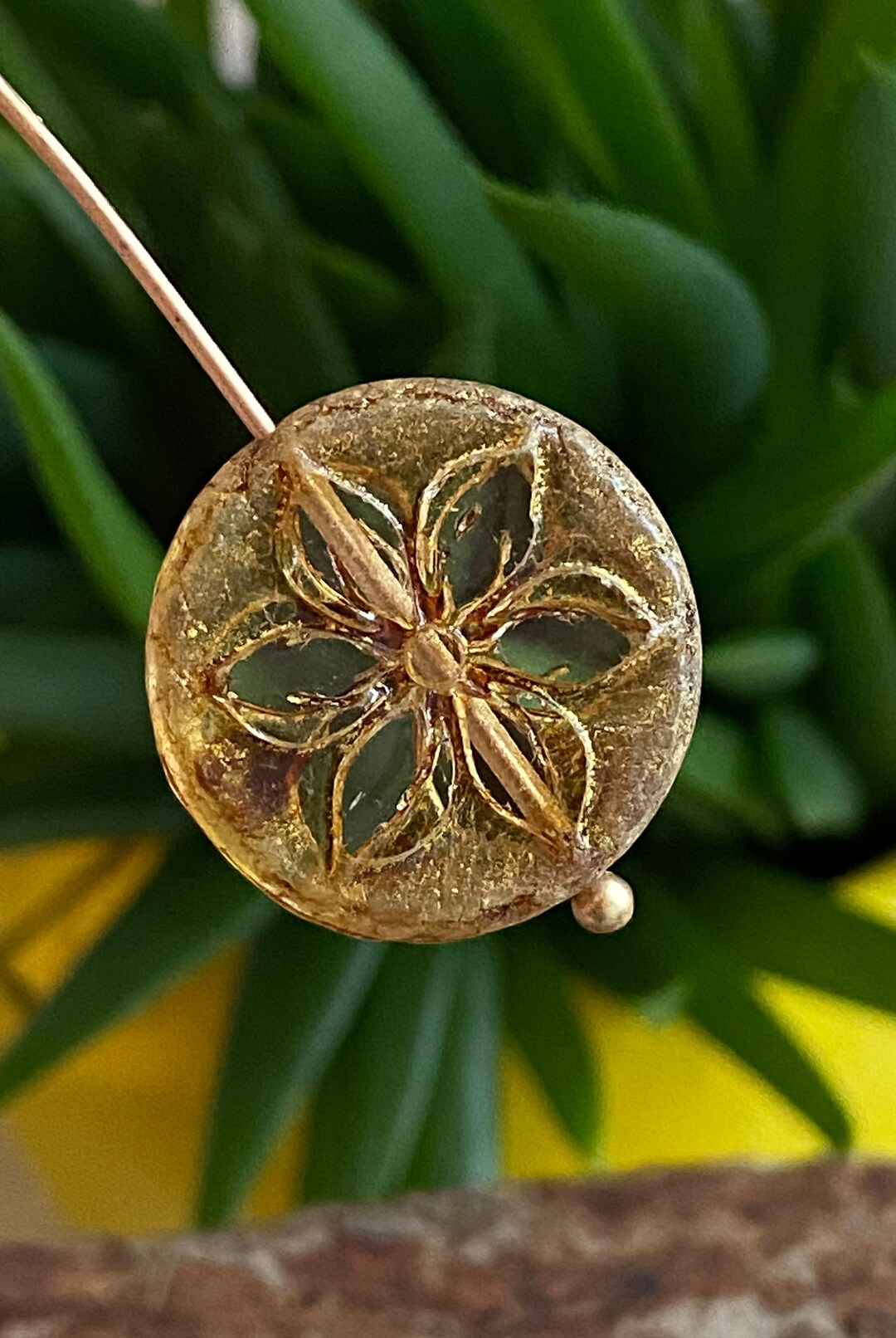 Czech Glass Beads Flower Beads Focal Beads Star Flower Etsy