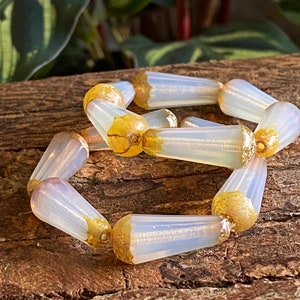 Drop beads - Czech glass beads - Teardrop beads - Glass teardrop beads - Tear drop beads - Picasso beads - 6 pcs
