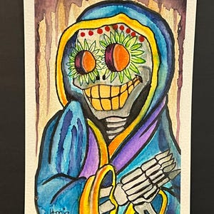 Tag des Lötdo handgemaltes original Aquarell Gemälde 4 "x6"