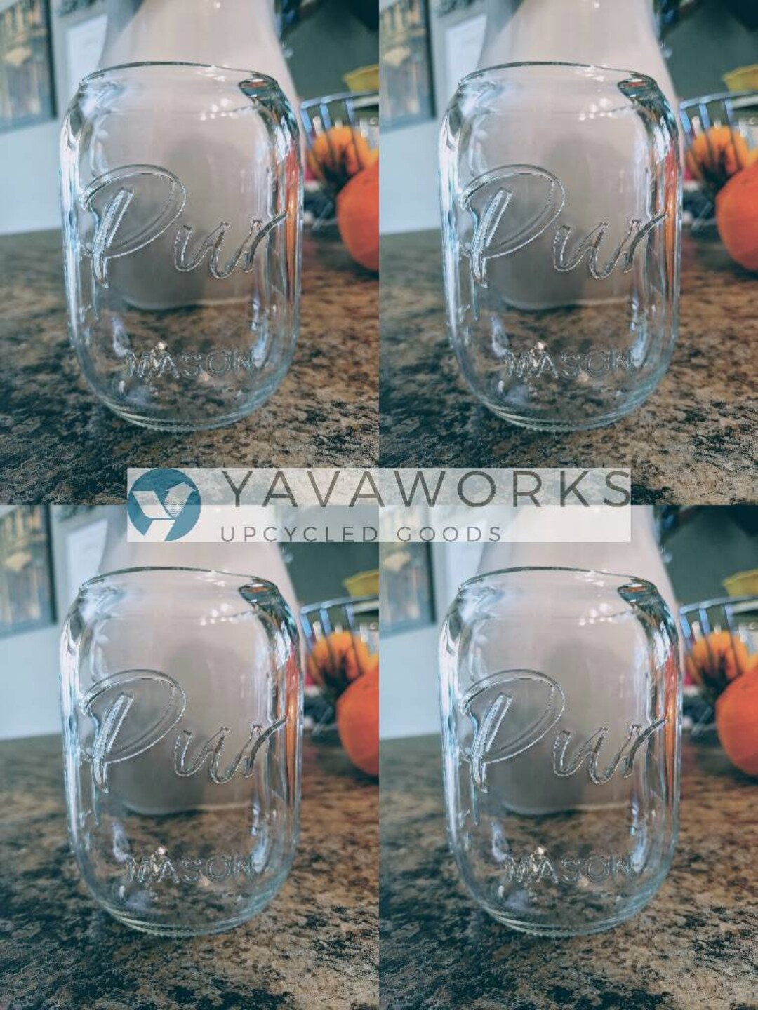 YAVAWORKS Upcycled Pur Mason Jar Bottle Glasses set of 4 Etsy