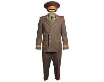 Marshalluniform der Roten Armee, Marshalluniform der Roten Armee, Vintage-Sowjetjeans, UdSSR-Armeeanzug, Vintage-Sowjet, Rote-Armee-Uniform