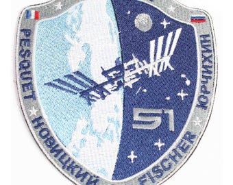 Toppa ricamata da cucire/stirare/agganciare con velcro per operazione spaziale ISS Expedition 51