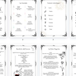 Book of Shadows Seiten-Kit Band I | Zauberbuch | Magie | ITALIENISCH | Wicca