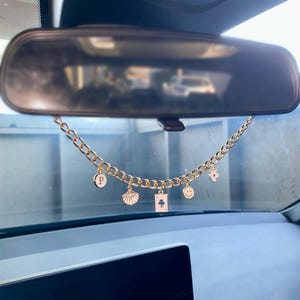 Custom Car Rear View Mirror Charm, Custom Car Accessories, Choose Your Own Charms, Mirror Charm Chain, Build Your Own
