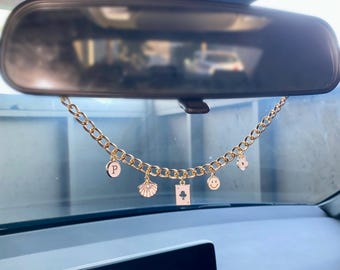 Custom Car Rear View Mirror Charm, Custom Car Accessories, Choose Your Own Charms, Mirror Charm Chain, Build Your Own
