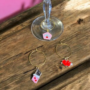 Valentine’s Day Wine Glass Charms, Choose Your Own Charms, Galentines Day, Champagne Glass Charms, Wine Gifts, Wine Accessories, Custom