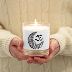 Om Art ~ Glass jar soy wax candle