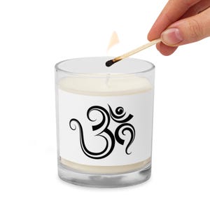 Artistic OM ~ Glass Jar Soy Wax Candle