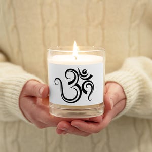 Tribal OM ~ Glass Jar Soy Wax Candle