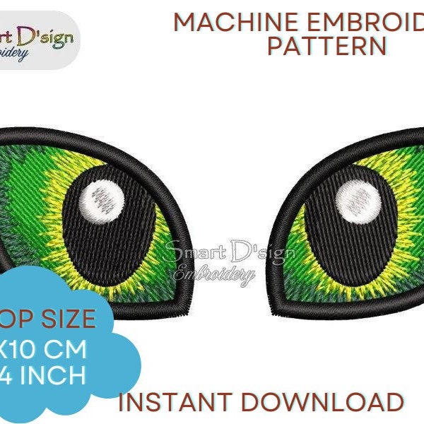 4x4 inch 10x10 cm Machine Embroidery Design | Plushie Toy Dragon Unicorn Eyes | Pair + single files Nr. 04 | Download File by Smart D'sign