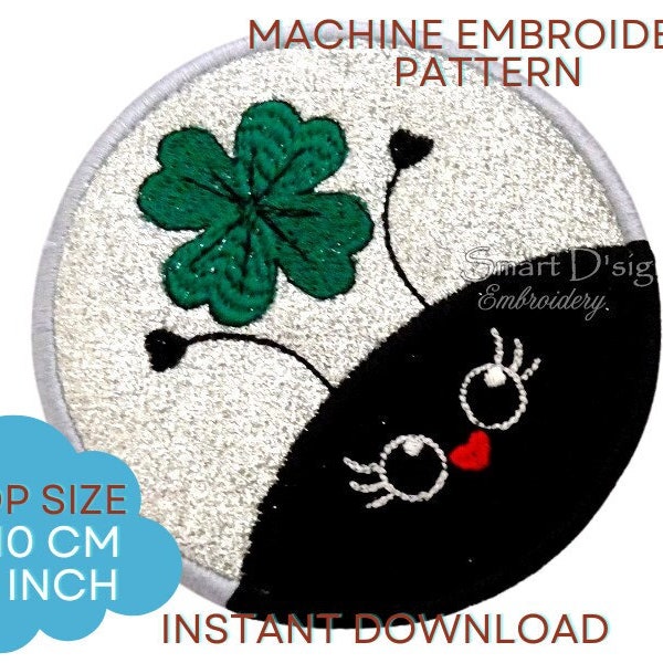 4x4 inch 10x10 cm ITH LADYBUG Mug COASTER Machine Embroidery Design | Simple Easy Embroidery File for Beginners | Download by Smart D'sign
