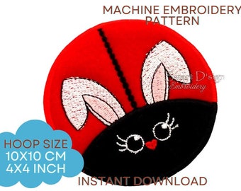 4x4 inch 10x10 cm ITH LADYBUG Mug COASTER Machine Embroidery Design | Simple Easy Embroidery File for Beginners | Download by Smart D'sign