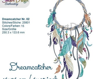 Dreamcatcher Nr.2 Doodle 6.2x10.2" 16x26 cm Machine Embroidery Design