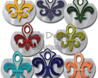 Towel Hanger Topper Fleur De Lis 8 Designs ITH Project Embroidery File