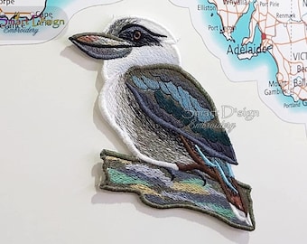 KOOKABURRA Free-Standing Design FSD - Machine Embroidery Design - 5x7 inch 13x18 cm hoop - Digital Download - Patch Australian Bird