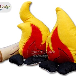 5x7 inch ITH Felt Camp Fire Stuffie Set, Kindergarten, School Education In-The-Hoop Machine Embroidery Design, Smart D'sign Instant Download