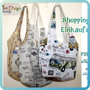 Ebook Reversible Shopping Tote Sewing Tutorial with Pattern Beginners easy Smart D'sign