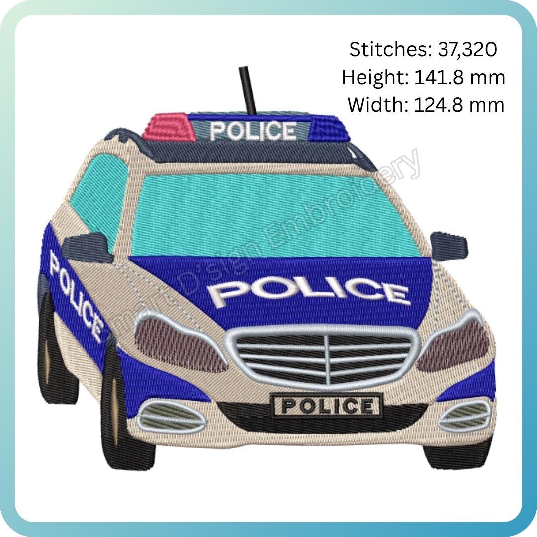 ENGLISH Police Car | Machine Embroidery Design 5x7 Inch - 13x18 Cm ...