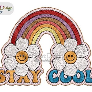 MANTENTE FRESCO / 3 tamaños incluidos / Diseño de bordado a máquina / Descarga digital / Motivo retro vintage de Smart D&#39;sign