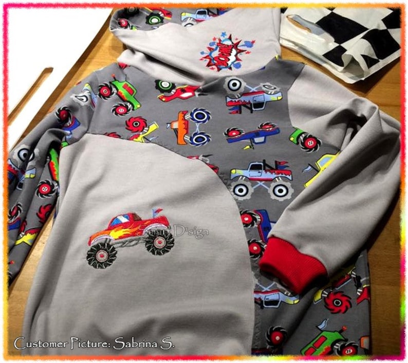 10x10 cm 4x4 inch hoop Machine Embroidery Design Set MONSTER TRUCKS 7 Motifs Set Boys Cars Smart D'sign Instant Download File image 5