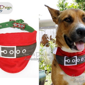 ITH Machine Embroidery Design SANTA BELT Christmas Dog Collar Bib ...
