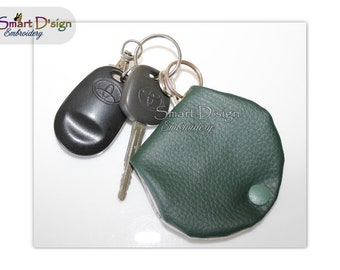 ITH Key Ring Coin Purse| Coin WALLET | No Sew Pattern fully lined | Machine Embroidery Design 13x18 cm 5x7 inch In The Hoop Smart D'sign