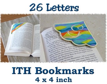 ITH Project Bookmark Hoop Embroidery File "Initial Letters" 10x10 / 4x4"