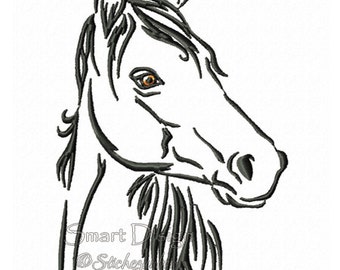 10 Designs "Beautiful Horses" Embroidery Files filled stitch tattoo 5x7inch 13x18 cm Smart D'sign Horse Silhouette Motif