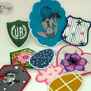 Set with 17 Blank Patches with professional edge | 10x10 cm 4x4 inch Hoop Size | Machine Embroidery Design | Digital File Smart D&#39;sign