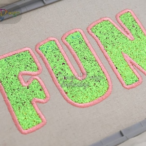 FAUX CHENILLE COASTER Font - Applique Alphabet 26 Letters 10 Numbers 8.5 cm height | Machine Embroidery Design | Embroidery Font