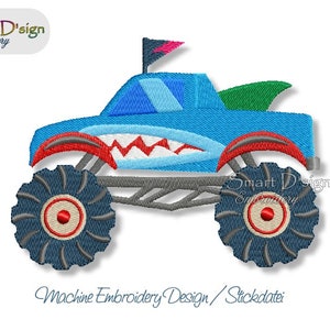 10x10 cm 4x4 inch hoop Machine Embroidery Design Set MONSTER TRUCKS 7 Motifs Set Boys Cars Smart D'sign Instant Download File image 8