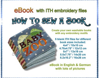 eBook How to sew a Book + 5 blank ITH embroidery files to create book pages Smart D'sign