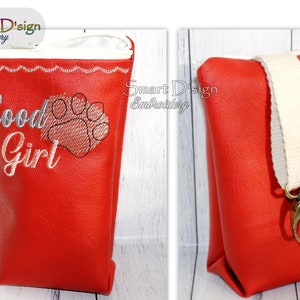 Good Girl 3D Futtertasche ITH Tasche 13x18 cm HundeTasche Reißverschluß Smart D'sign In-the-hoop Download mit PDF Stickdatei
