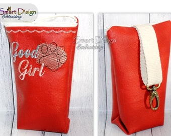 EXCLUSIVE 3D Flat Bottomed ITH Zipper Bag | Good Girl 3D Training Tread Bag | 5x7 inch 13x18 cm Embroidery File, no sewing, Smart D'sign