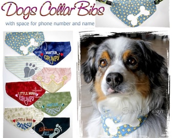 ITH Machine Embroidery Design 8 Dog Collar Bibs Bandanas 6x10 inch 16x26 cm hoop Smart D'sign Digital File Instant Download