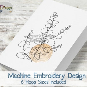 Hermosa FLOR DEL INTERIOR N.° 1 - Arte lineal / Diseño de bordado a máquina / Incluye 6 tamaños de bastidor / Descarga instantánea / Bordado para camisetas