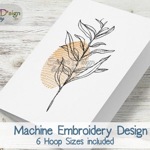 Hermosa FLOR DEL INTERIOR N.° 3 - Arte lineal / Diseño de bordado a máquina / Incluye 6 tamaños de bastidor / Descarga instantánea / Bordado para camisetas