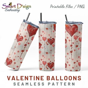 Valentijn hartballonnen bungelt Zen NAADLOOS PATROON PNG | Sublimatie | Digitale download | Afdrukbare afbeeldingen met hoge resolutie: 4000 x 4000 px